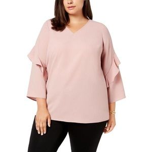 Alfani Plus sized ruffle sleeve blouse